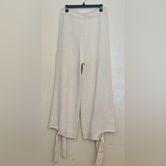 TIBI Cashmere Tie Lounge Ivory Sweatpants - Picture 4 of 8